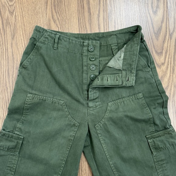 Universal Thread Pants Womens 4 Green Barrel Horseshoe Crop Cargo Cotton Twill - Picture 4 of 12
